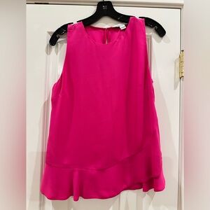 Diane Von Ferstenberg silk hot pink sleeveless tank